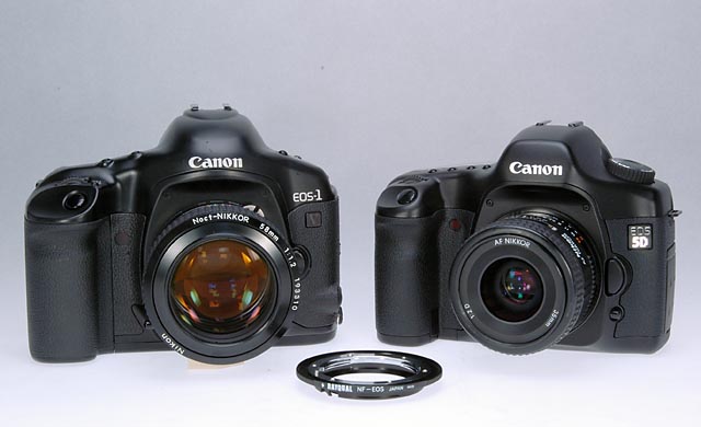 Nikon F -> Canon EOS mount adapter